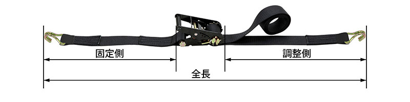 シライベルタイト ブラックタイプ 端末金具付き形<br>RK-50MB NH500（ナローフック）ベルト幅50mm