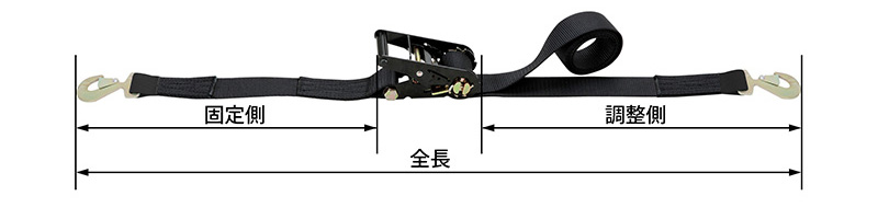 シライベルタイト ブラックタイプ 端末金具付き形<br>RK-50LB SHF500（スナップフックフラット）ベルト幅50mm